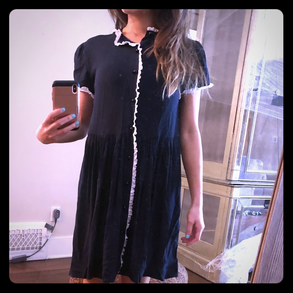 Miu miu - Vintage white laced dress - navy blue